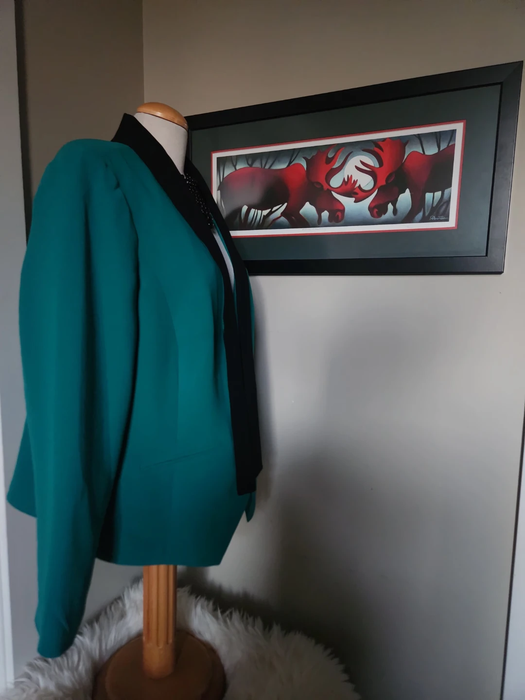Plus size Nifty 90's Teal Blazer with Black Trim - photo 3