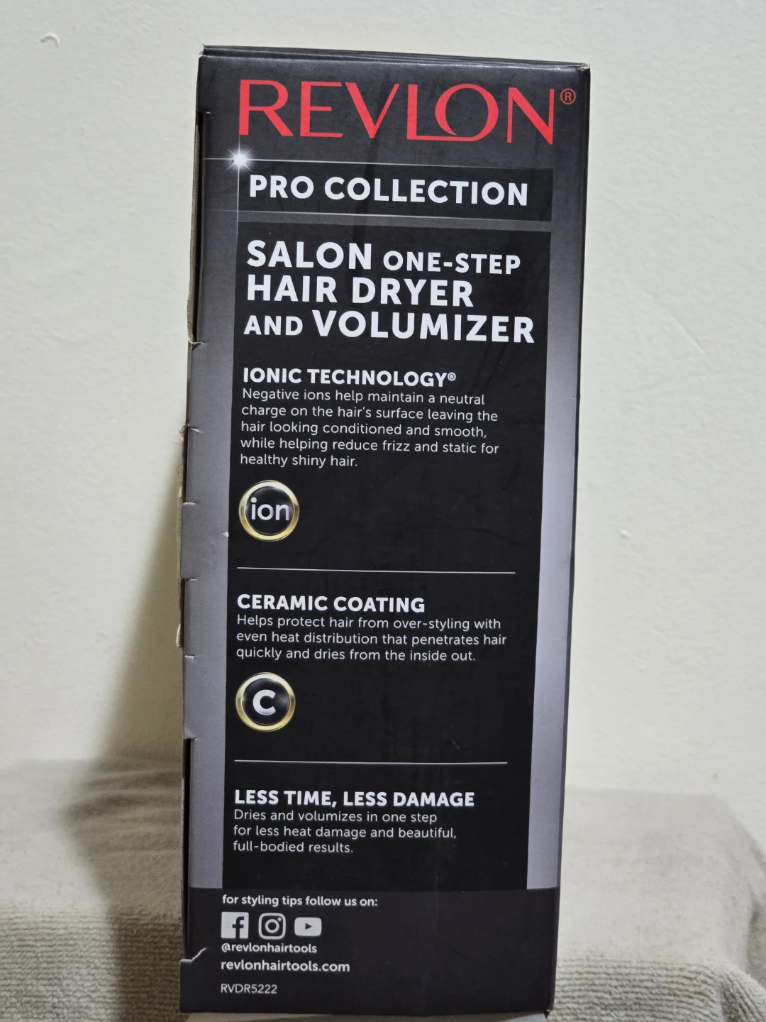​New Revlon One-Step Volumizer Hair Dryer - Black & Pink - photo 3