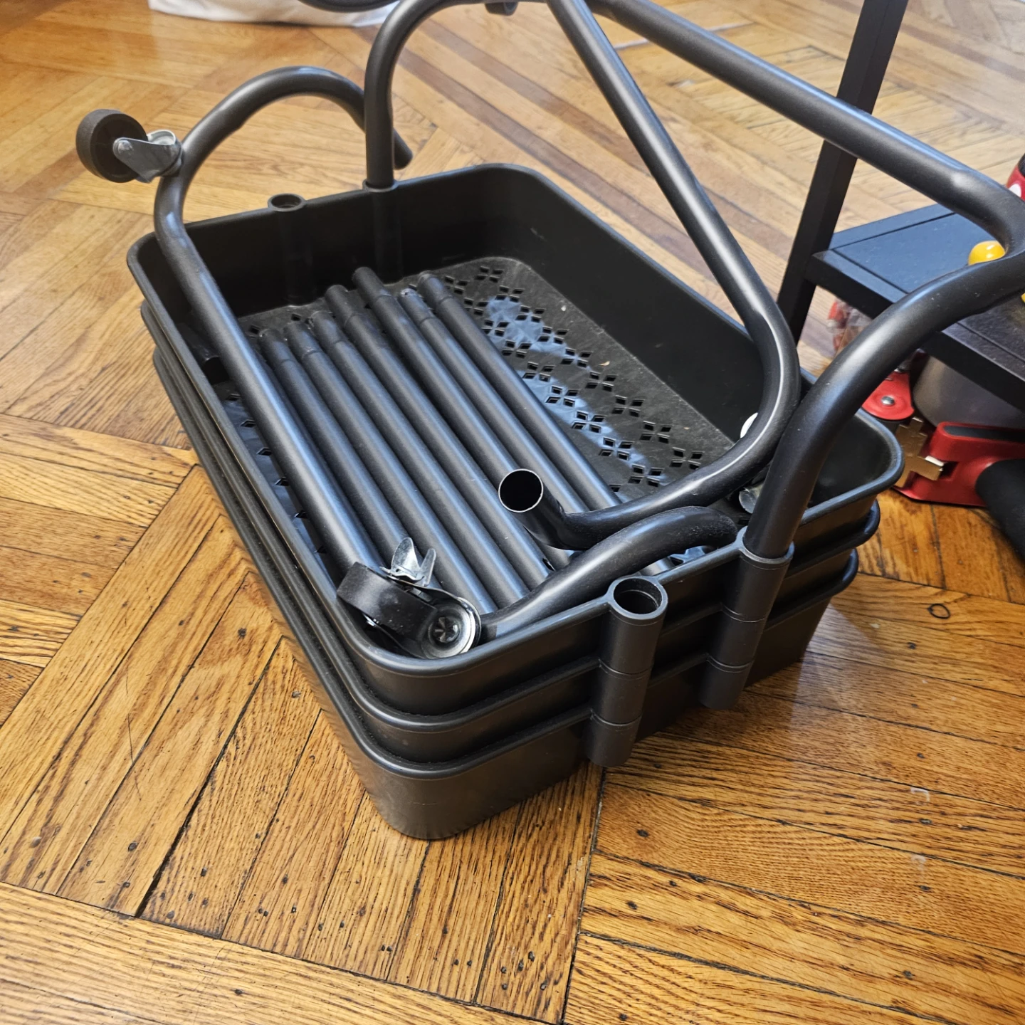 Black Rolling Storage Cart with 3 Tiers