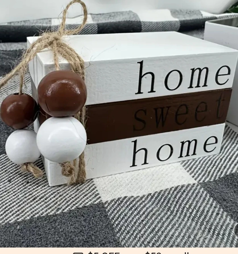 Decorative "home sweet home" book stack - photo 3