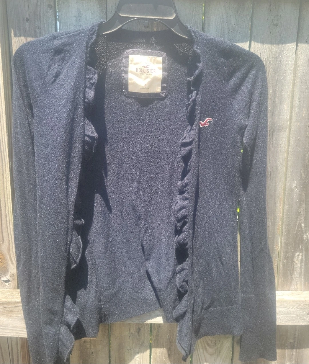 Hollister Navy Blue Ruffled Cardigan Size S - photo 2