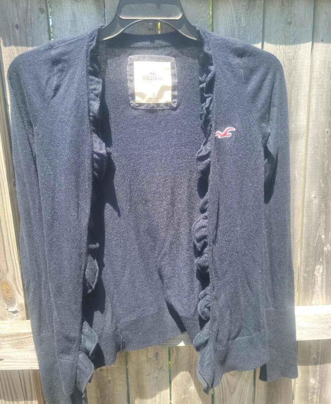 Hollister Navy Blue Ruffled Cardigan Size S - photo 3