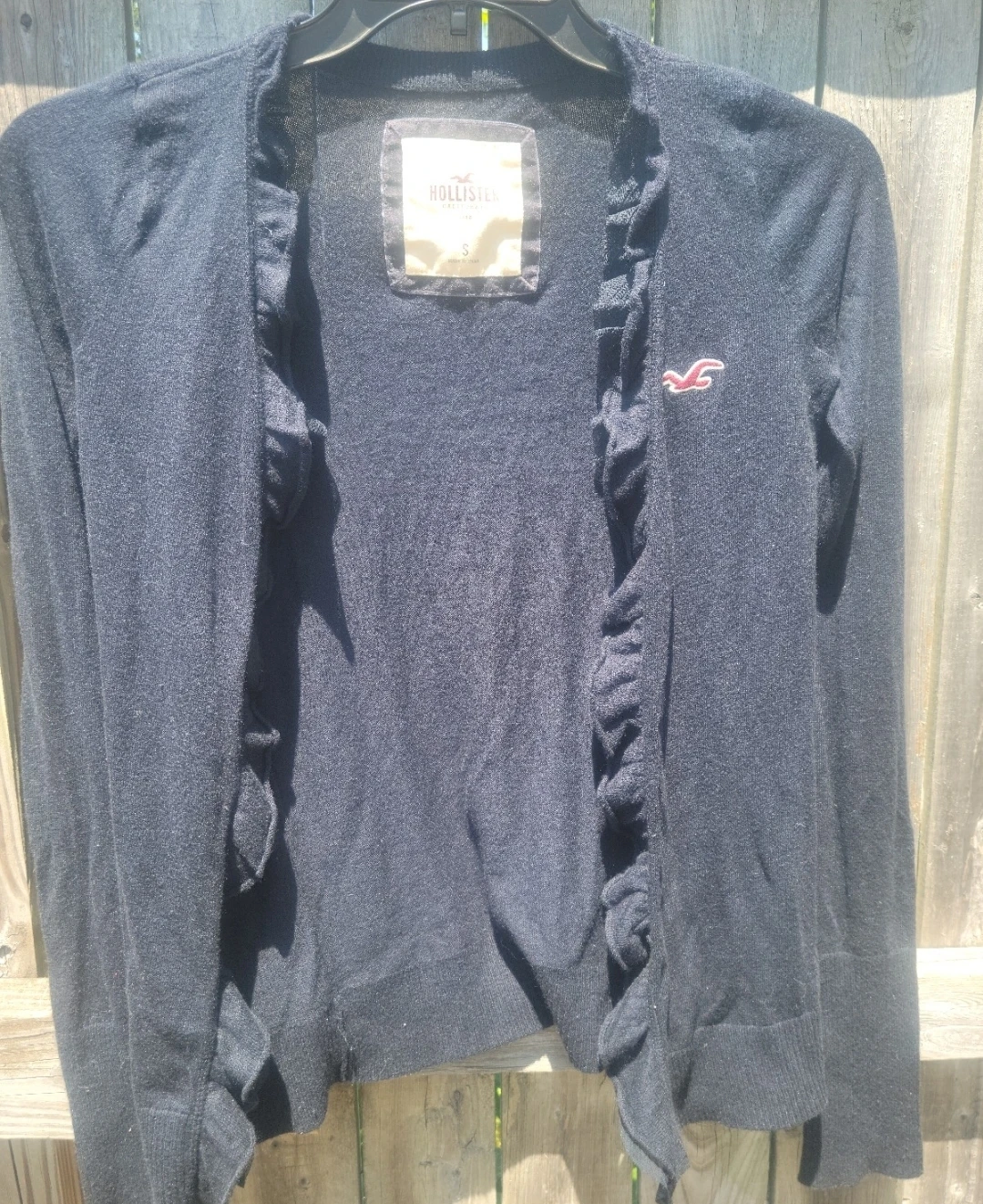 Hollister Navy Blue Ruffled Cardigan Size S - photo 4