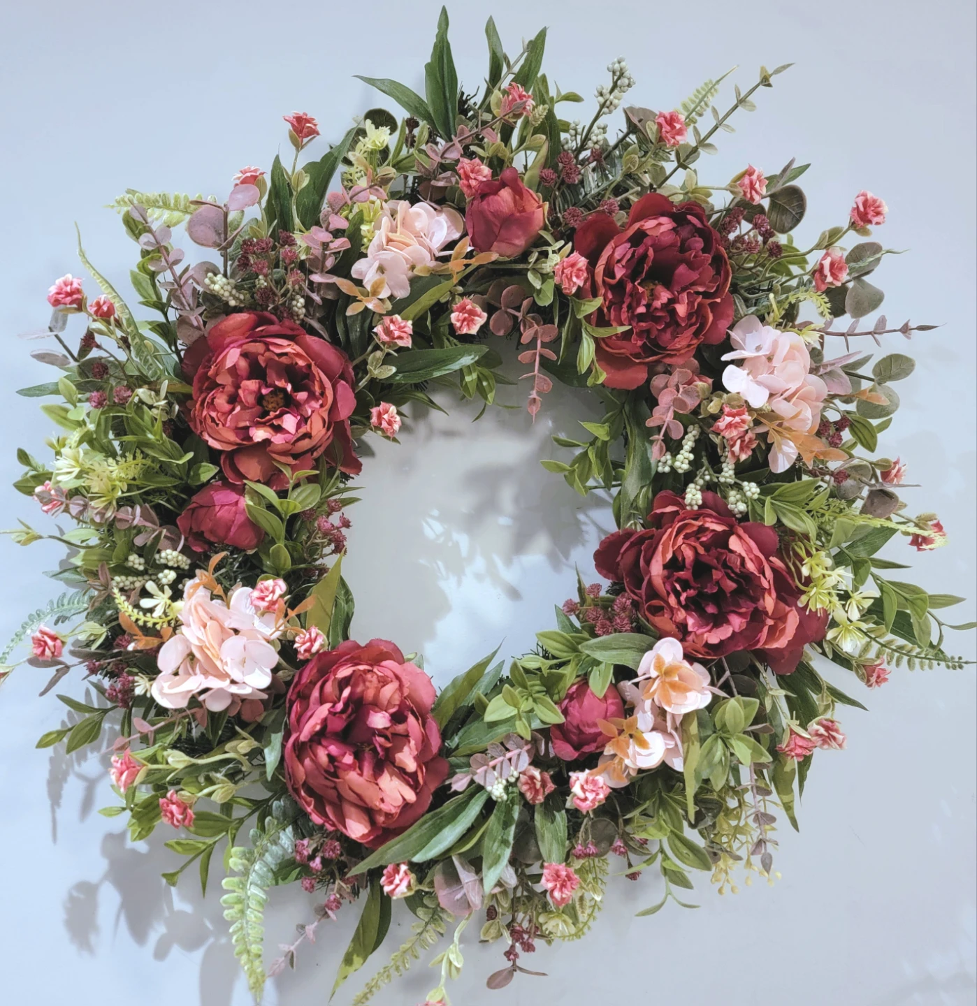 Artificial Floral Wreath with Peonies