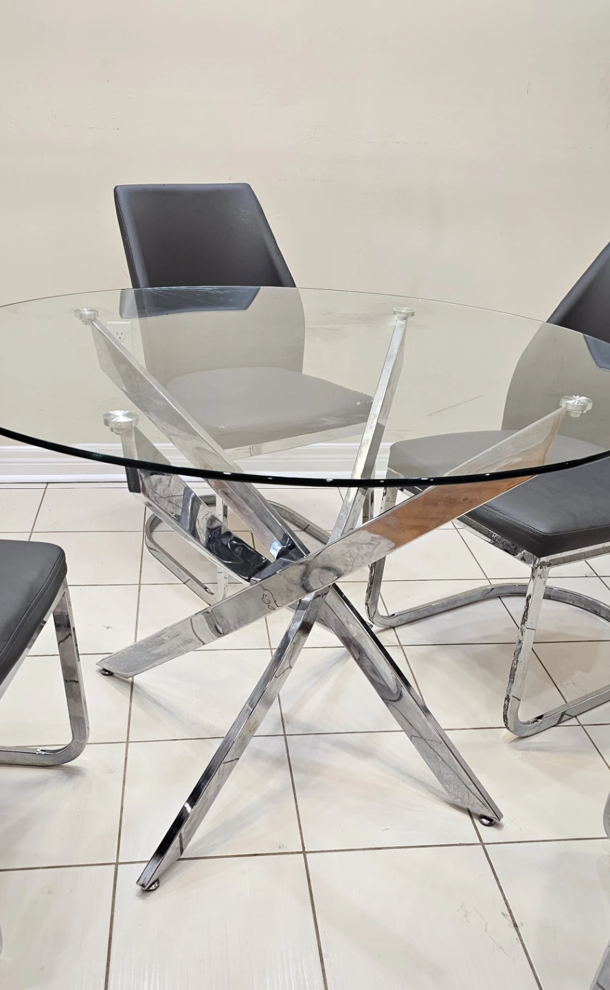 Glass Top Dining Table with 4 Chairs - photo 4