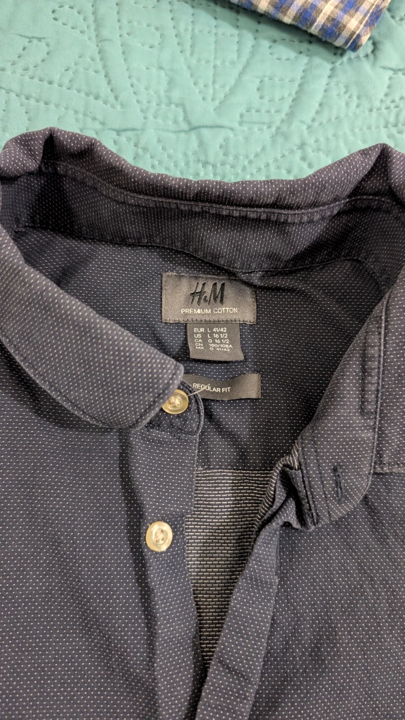 H&M Premium Cotton Dark Blue Dot Shirt