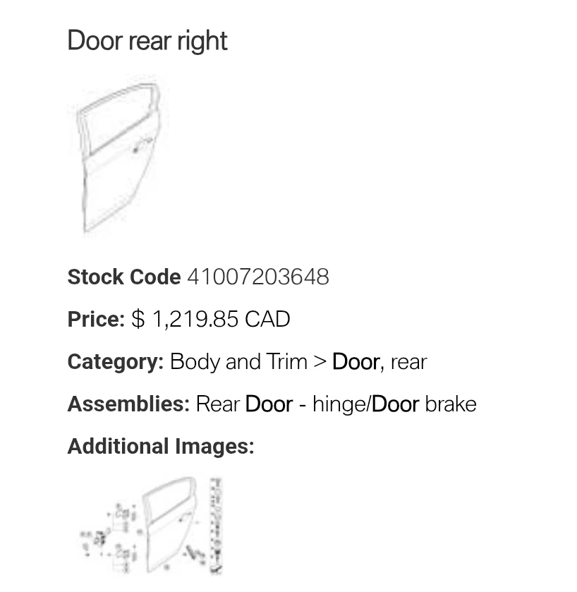 Genuine BMW Front & Rear Right Door Assembly - photo 5