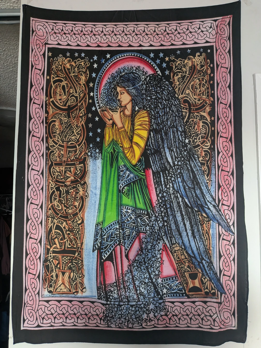 Tapestry Wall Hanging with Angelic Celtic Design