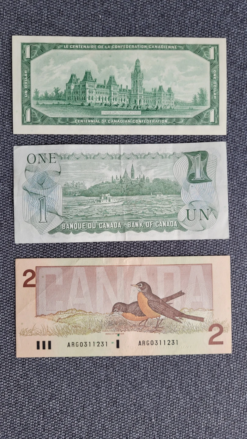 Collection of Canadian Banknotes - 1 Dollar & 2 Dollar - photo 2