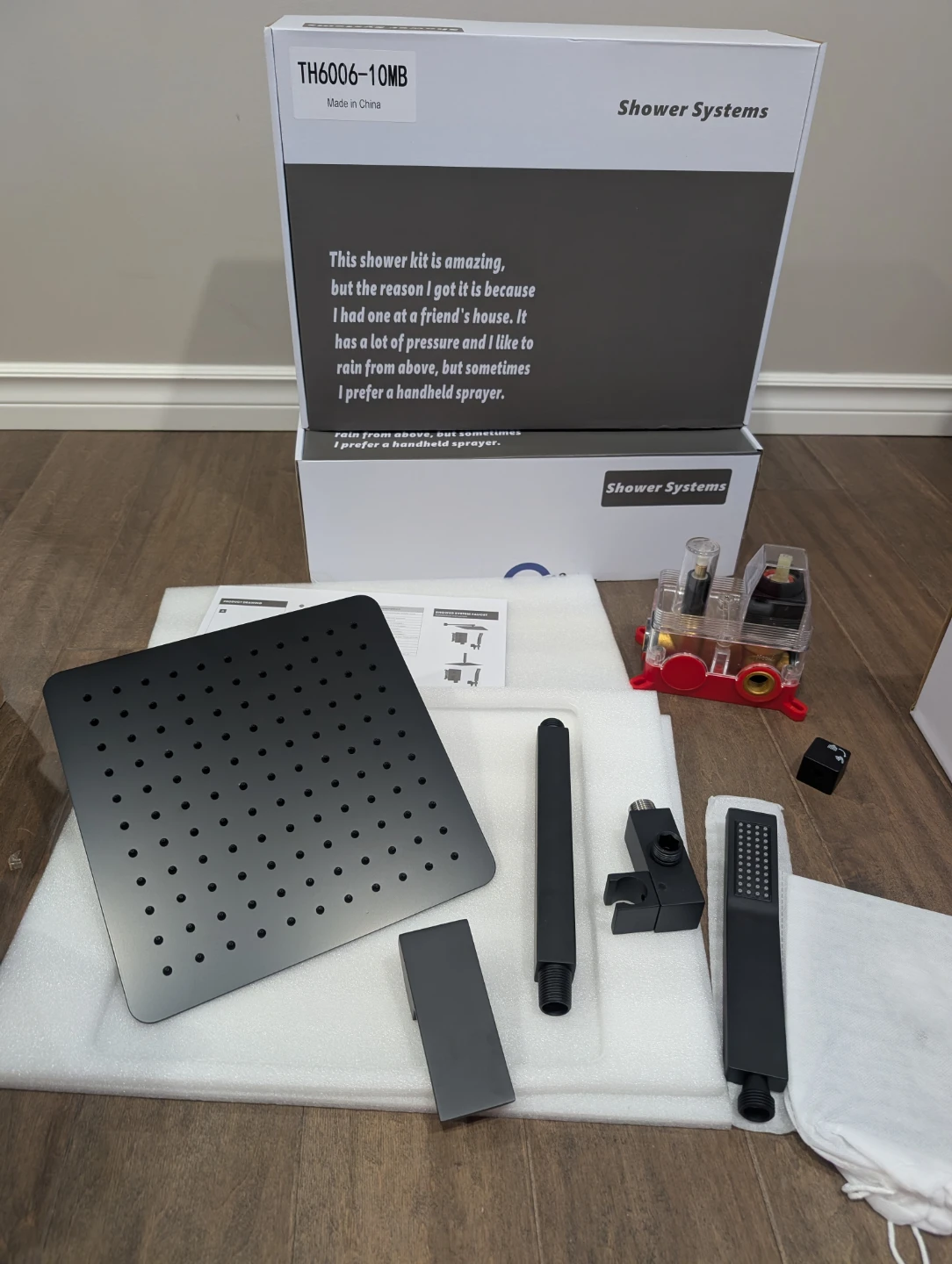 Brand New Matte Black 10” Rainfall Shower Kit For Sale - photo 5