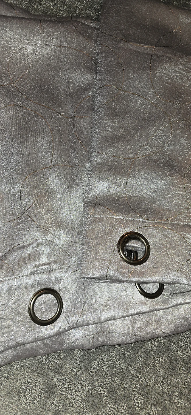 Silver Metallic Patterned Curtains (Pair)
