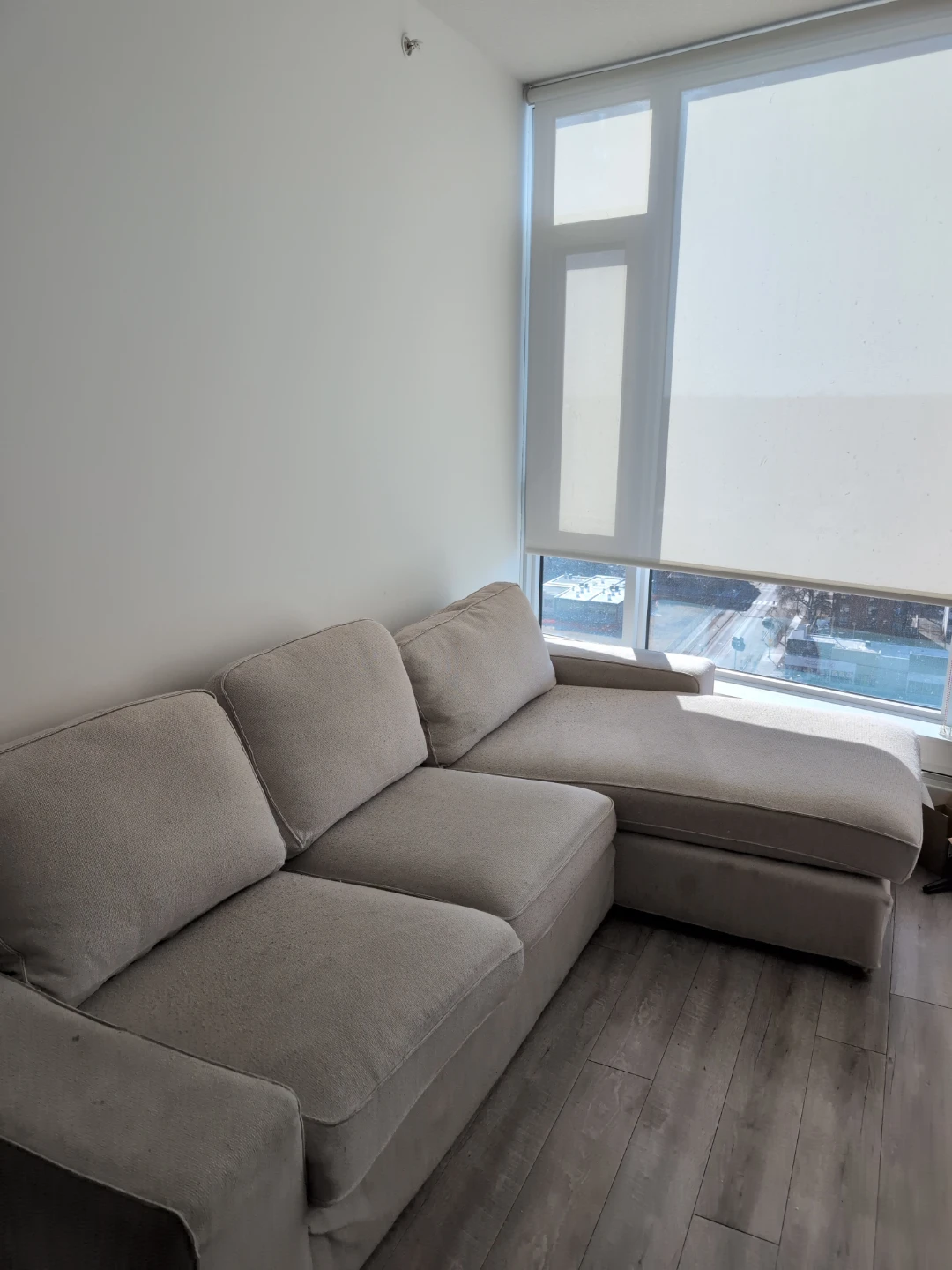 Beige Sectional Sofa with Chaise - photo 4