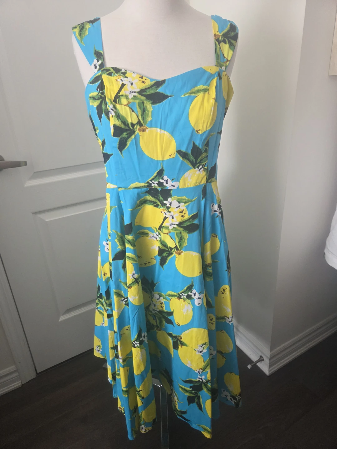 Blue Lemon Print Sundress