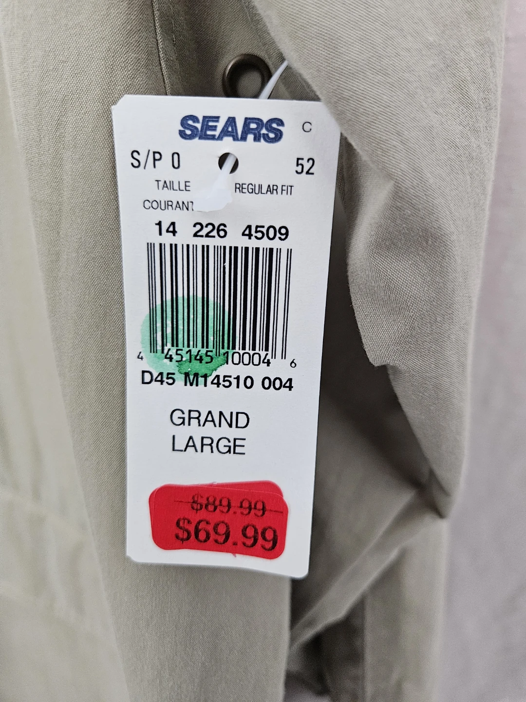 Vintage Pierre Cardin New with Tags Men's Tan Khaki Trench L/G - photo 3