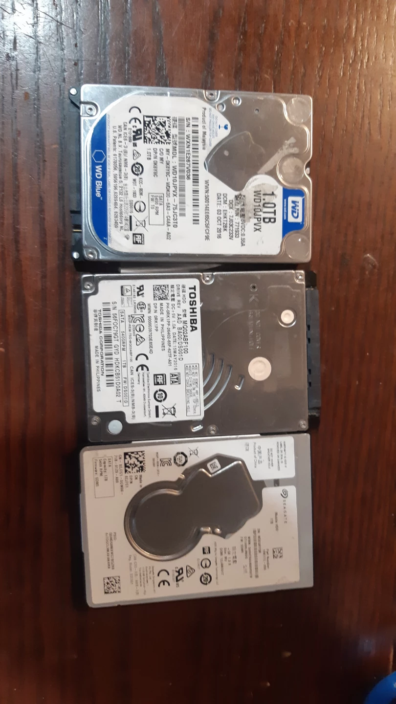 3x Hard Drives - Toshiba 1TB, WD 1TB, WD 500GB 🏆