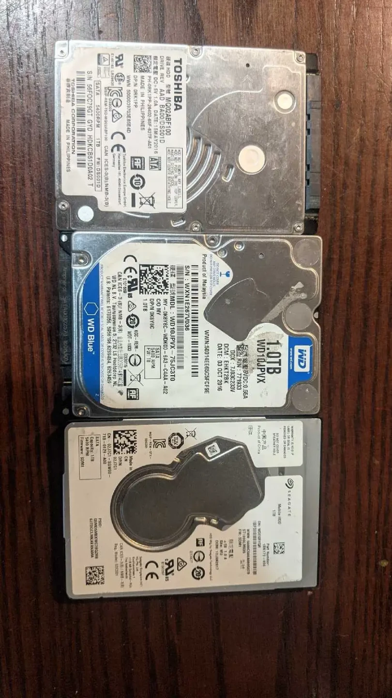 3x Hard Drives - Toshiba 1TB, WD 1TB, WD 500GB 🏆 - photo 2