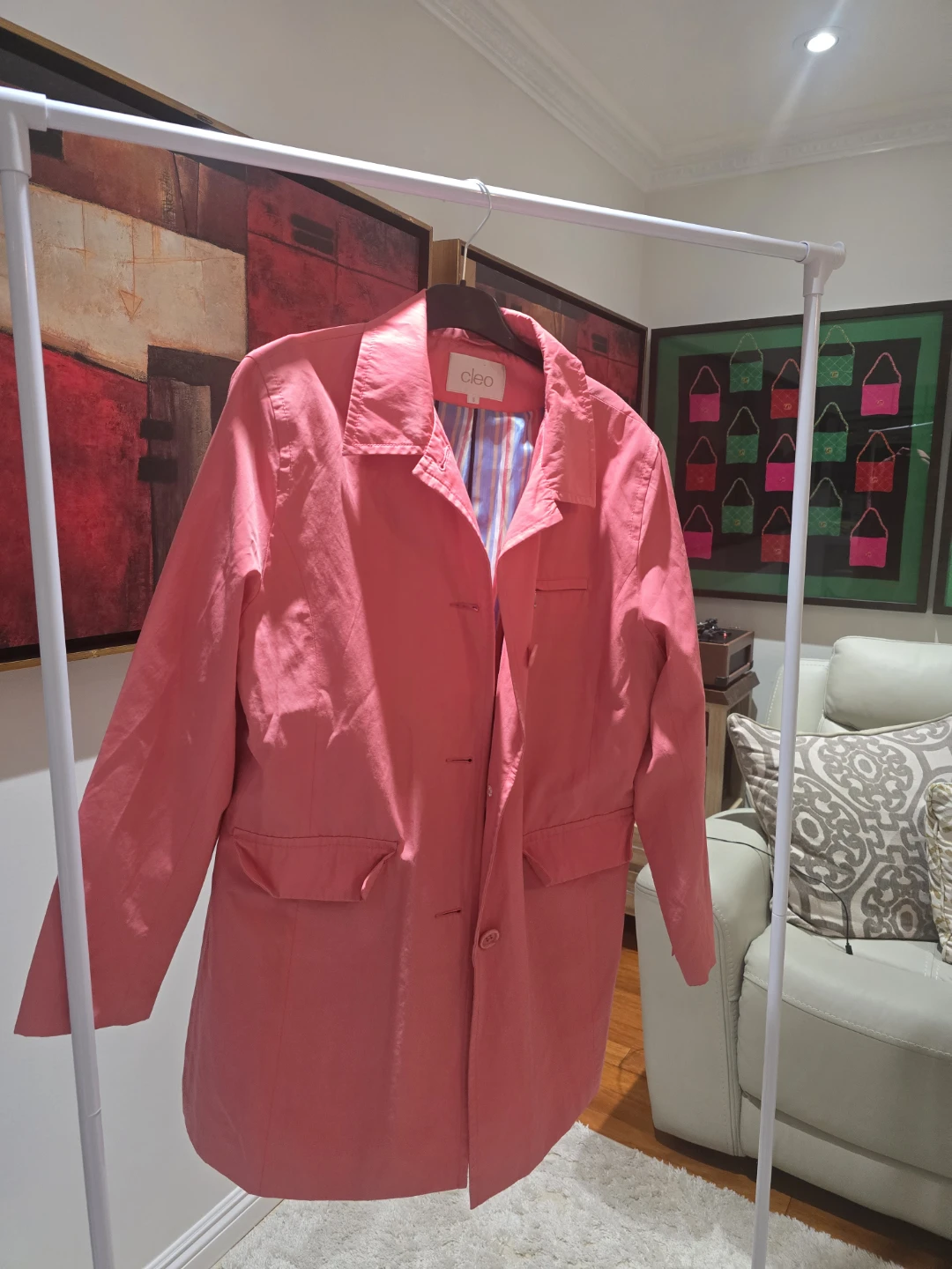 Cleo Women's Pink Trench Coat - photo 5