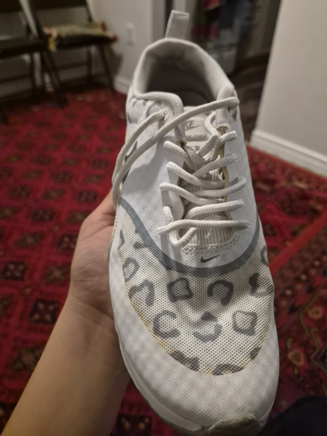 Nike Women's White Leopard Print Air Max Thea Sneakers - photo 3