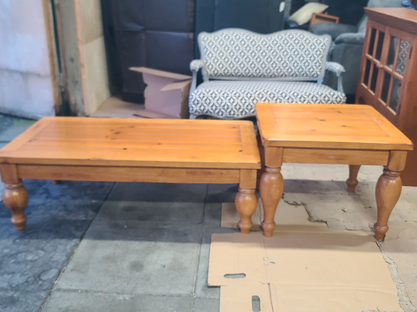 Wooden Coffee Table and End Table Set