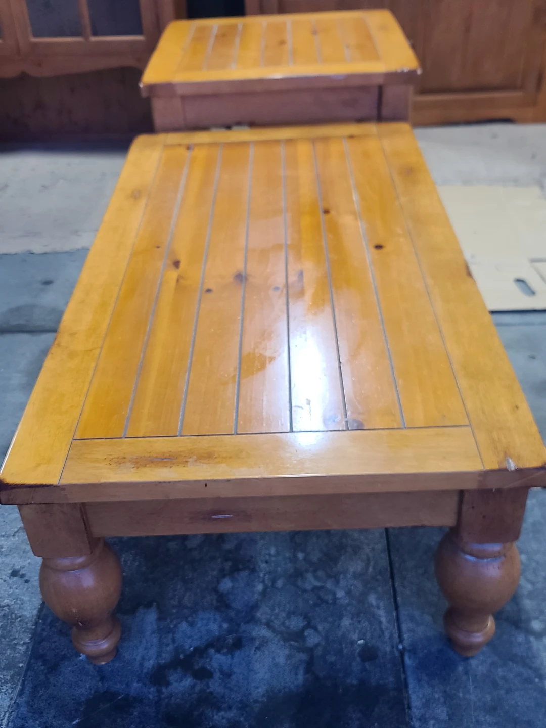 Wooden Coffee Table and End Table Set - photo 4