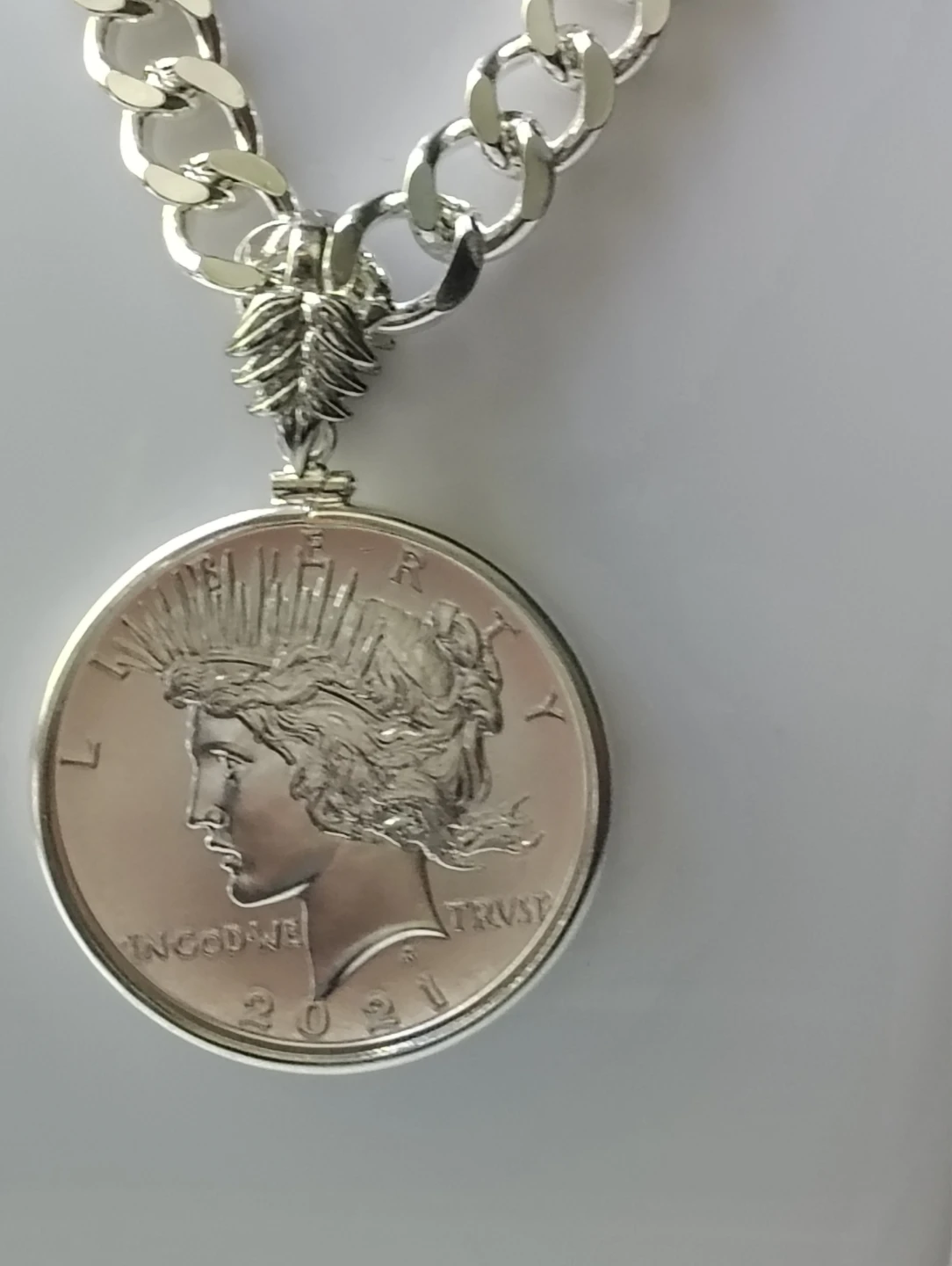 Peace Dollar Coin Pendant Necklace 2021 - photo 2