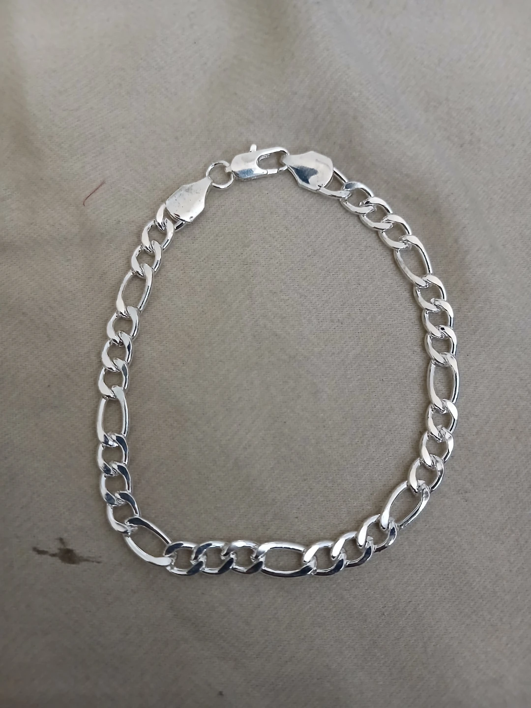 925 Silver Figaro Chain Bracelet