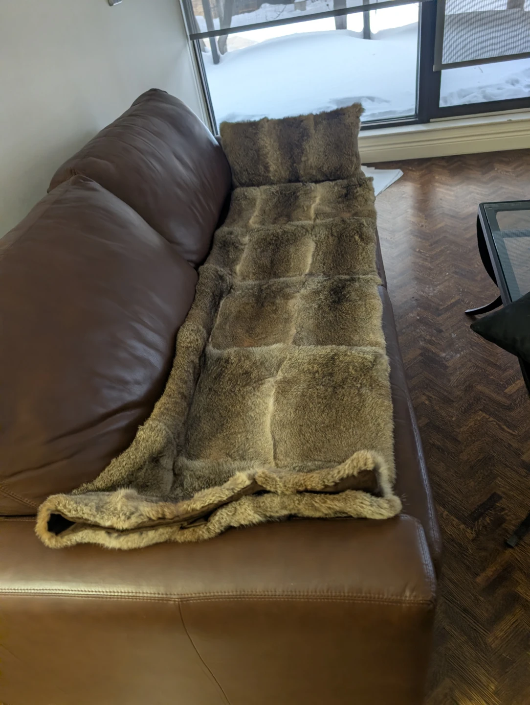 Brown Leather Sofa - photo 5
