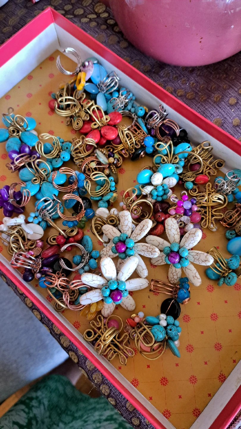 Assorted Beaded Flower Rings