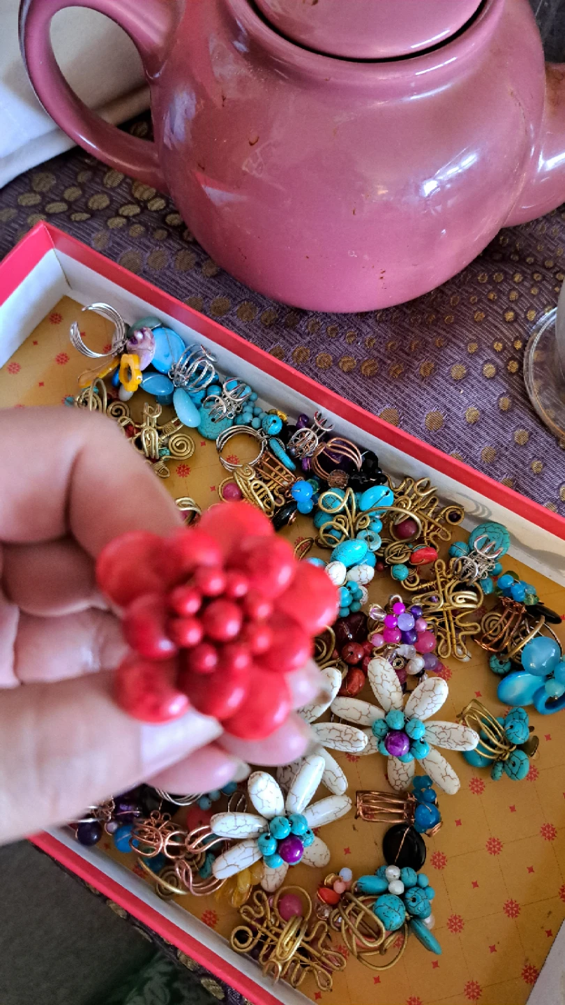 Assorted Beaded Flower Rings - photo 2