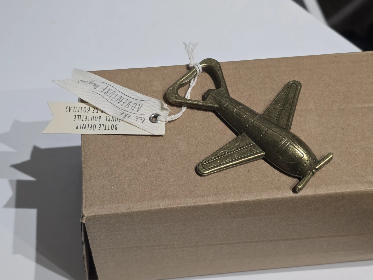 Kate Aspen Airplane Bottle Opener  Brass w/ Tag - photo 2
