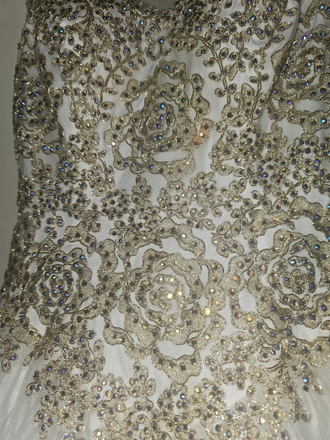 White and Gold Embellished wedding dress - photo 3