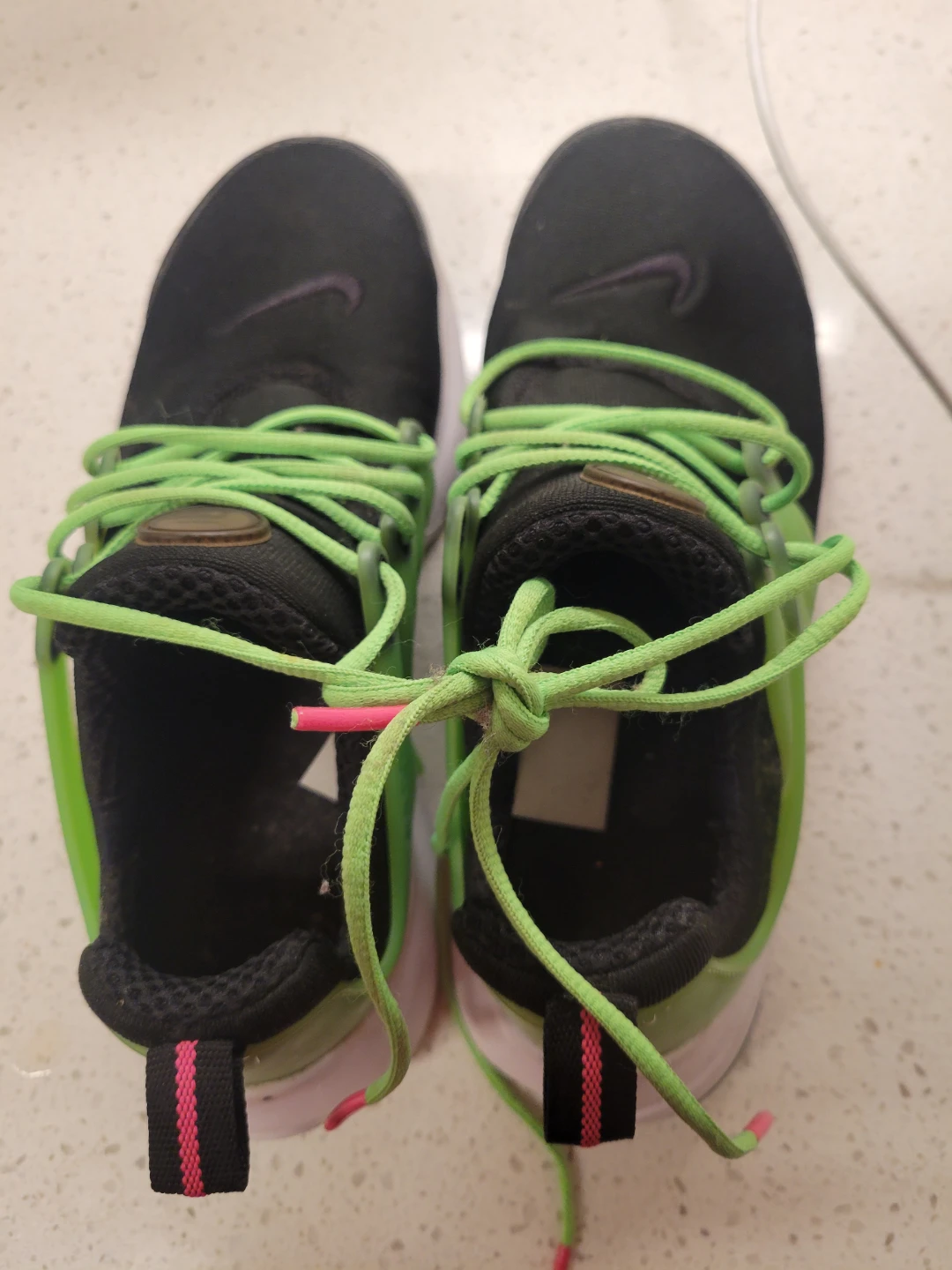 Nike Air Presto Running Shoes Black/Neon Green Size 9