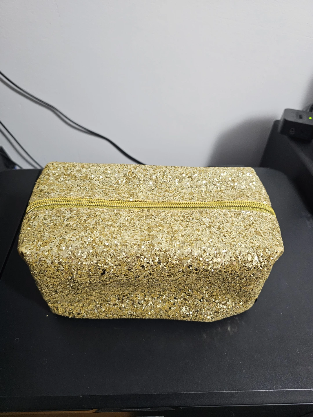 Elite Gold Glitter Cosmetic Bag