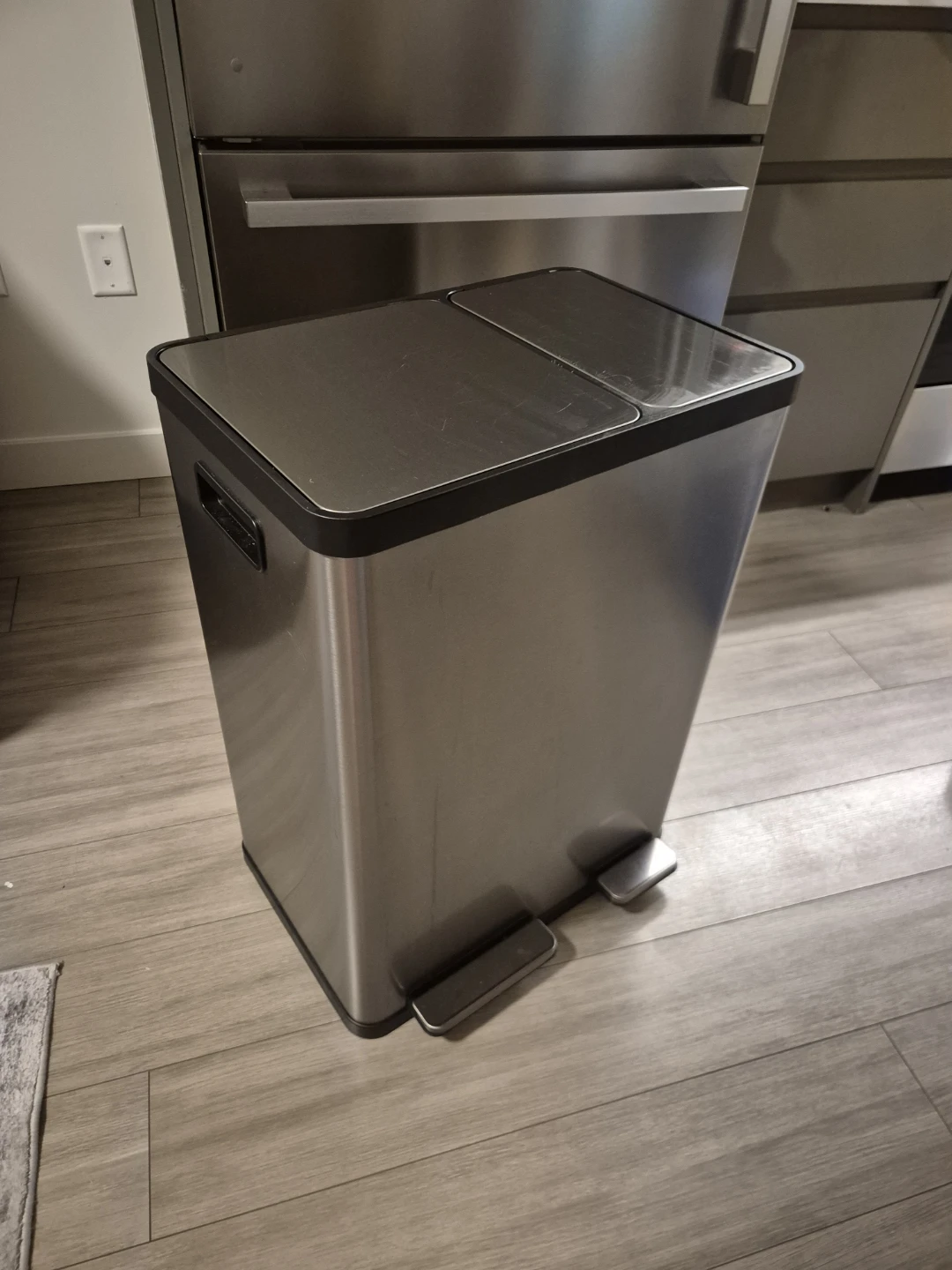 Stainless Steel Dual Compartment Kitchen Bin 🥕