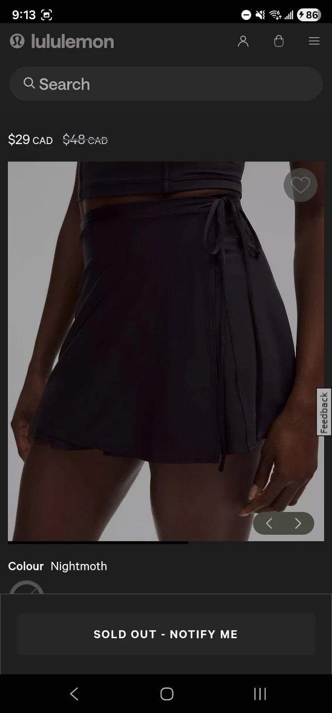 Lululemon Nightmoth Skirt