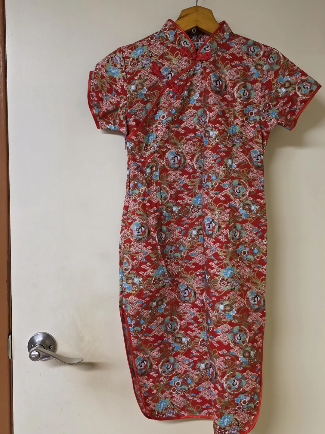 Red Chinese lace beaded Dress (12-14)