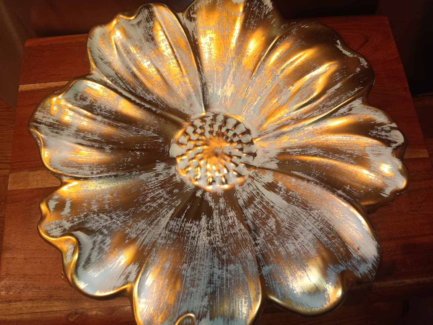 Stangl Hand Painted Antique Gold Flower Bowl