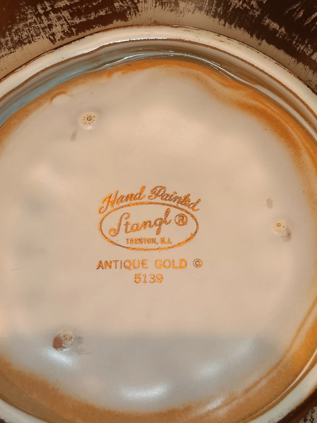 Stangl Hand Painted Antique Gold Flower Bowl - photo 3