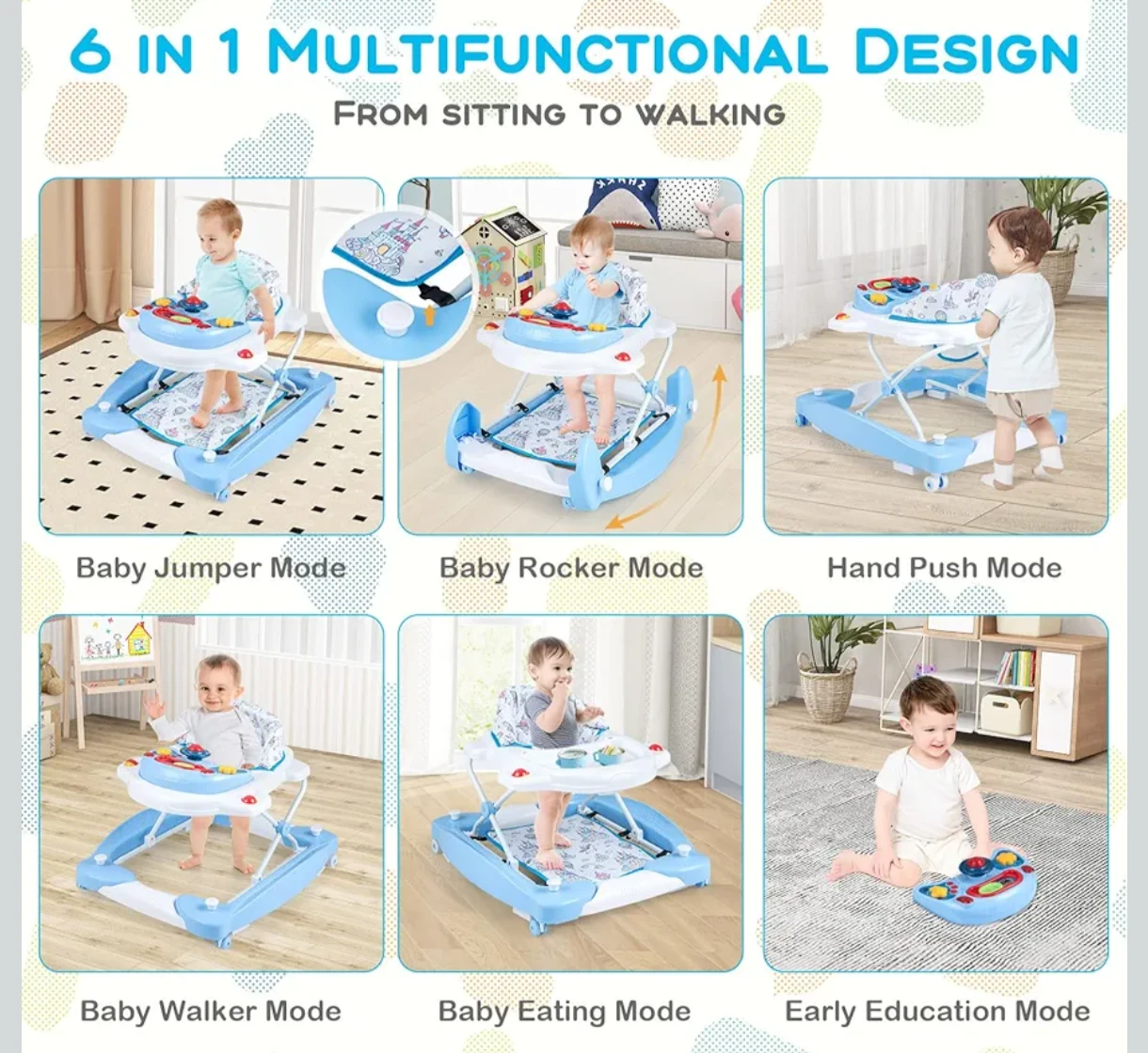 6-in-1 Baby Walker and Jumper Activity Center🥕 - photo 3