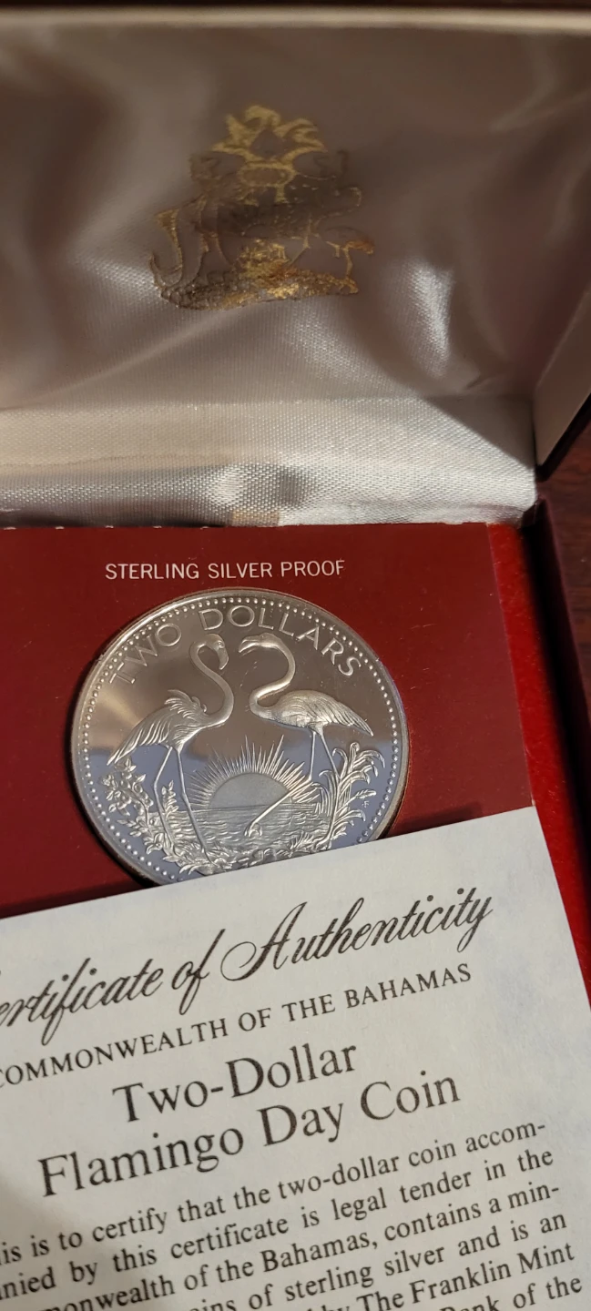 Bahamas Two-Dollar Flamingo Day Coin - Sterling Silver Proof