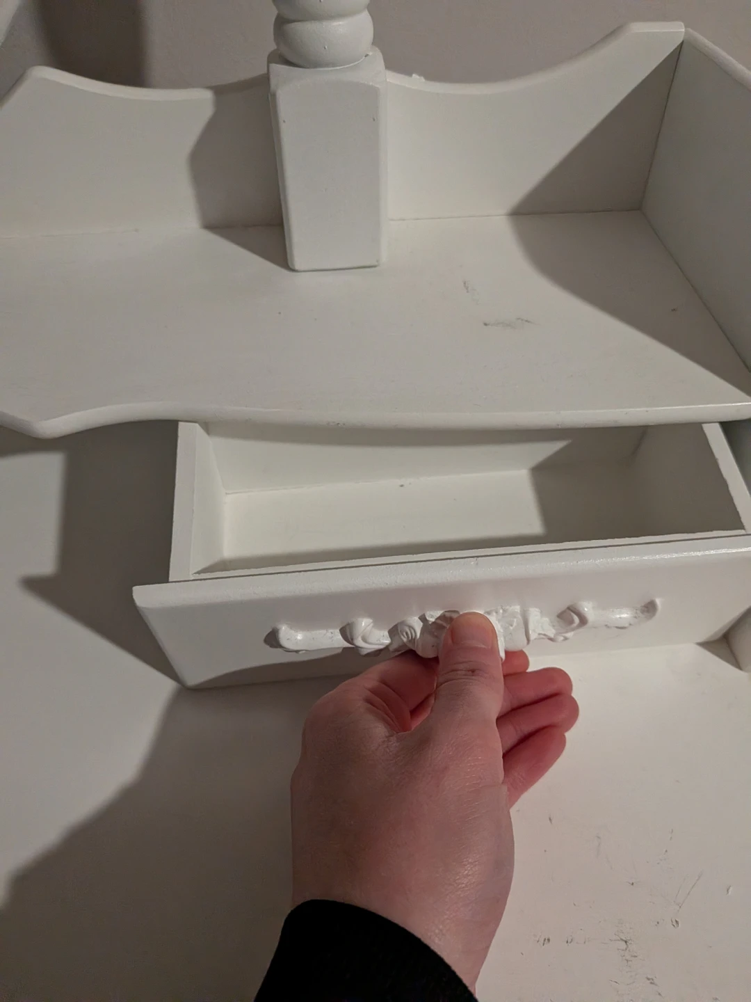 White Vanity Desk with Mirror and Drawers - photo 3