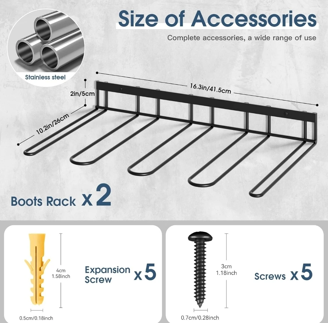 Wall Mounted Boot Rack Organizer (2 Pack) - photo 3