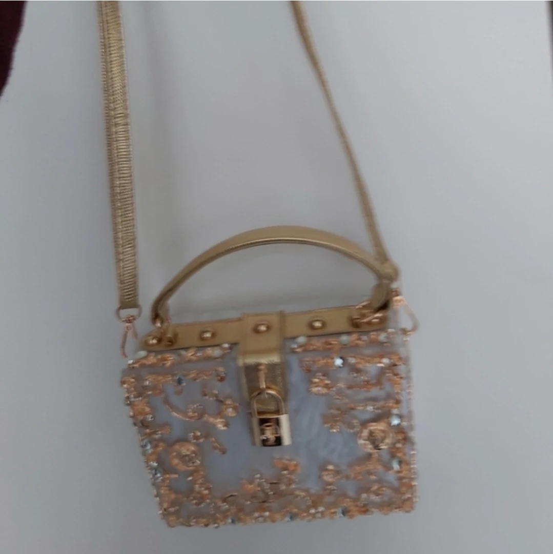 Acrylic and gold plated handbag - photo 2