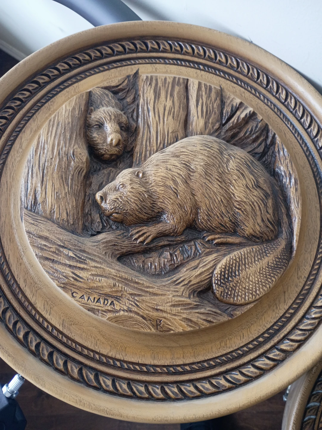 Canadian Wood Carving Plaque - Yellowknife, NWT - photo 2
