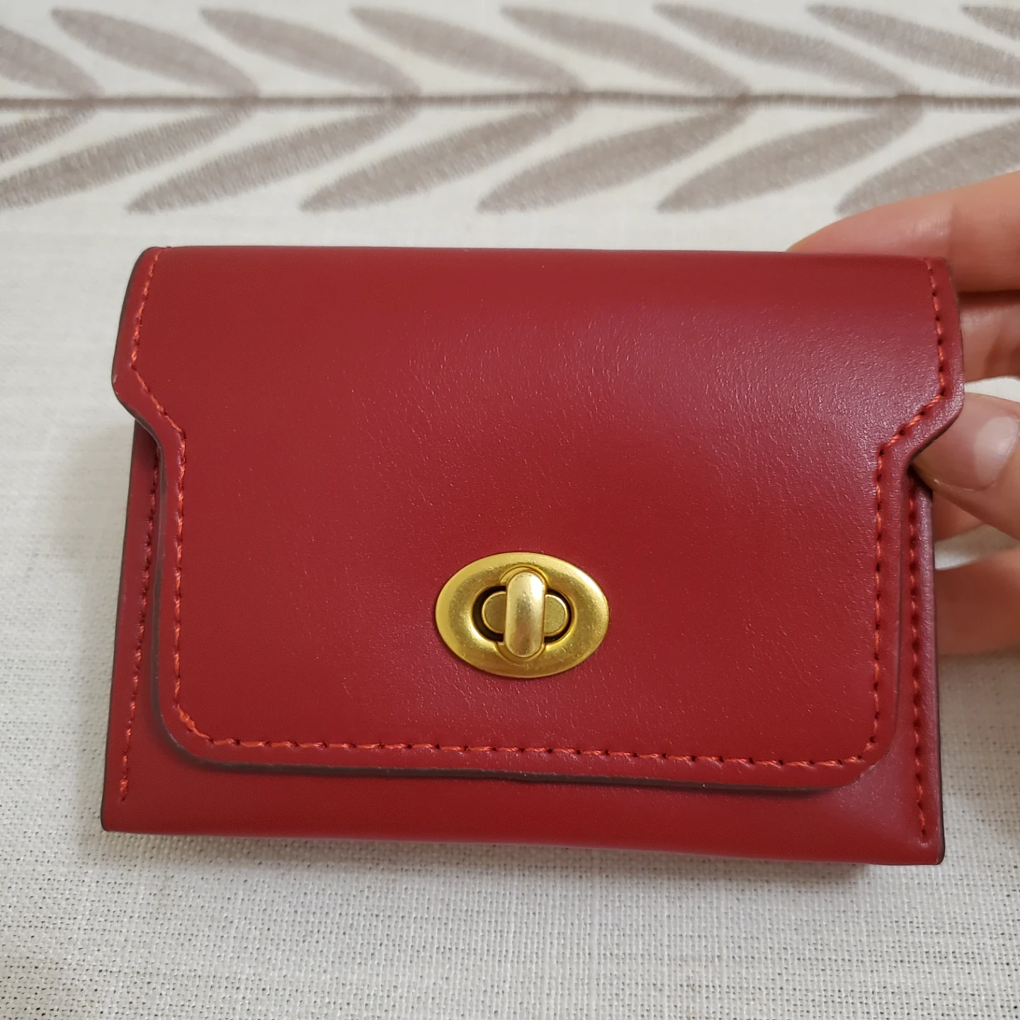 🏆 Red Leather Bifold Card Holder Wallet 🏆 - photo 2