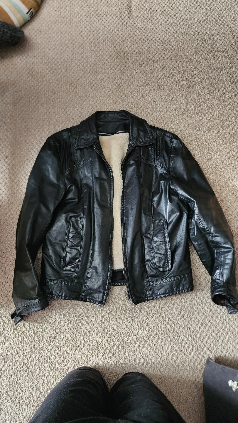 Black Leather Lined Jacket - photo 3