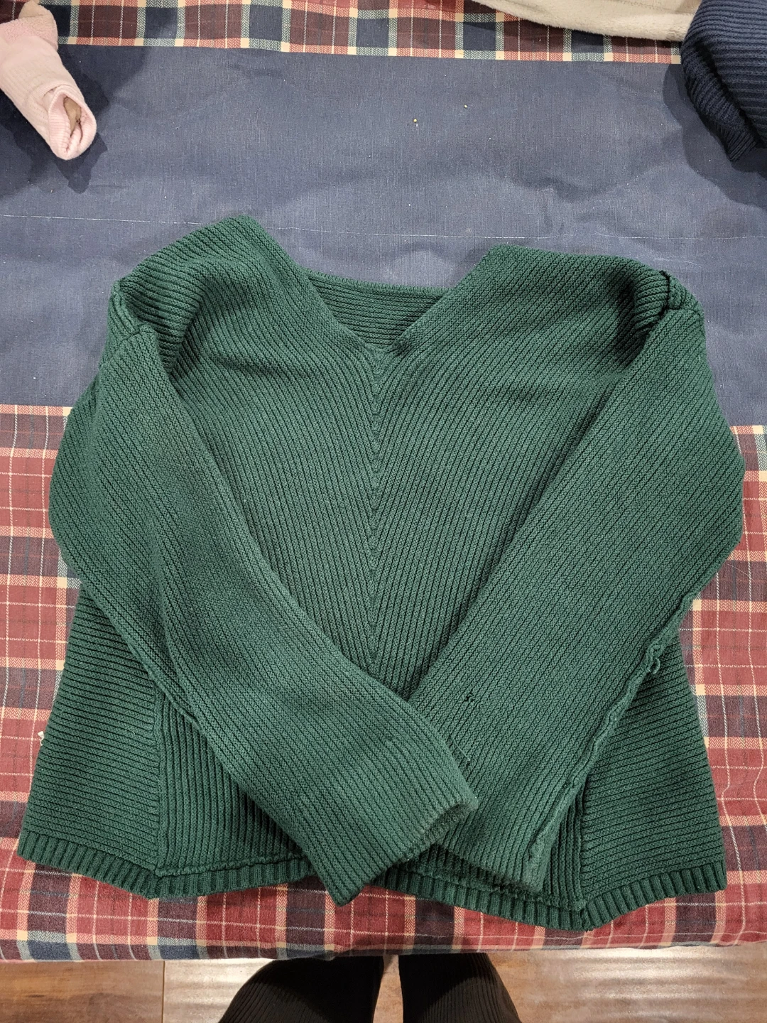 Green V-Neck Sweater