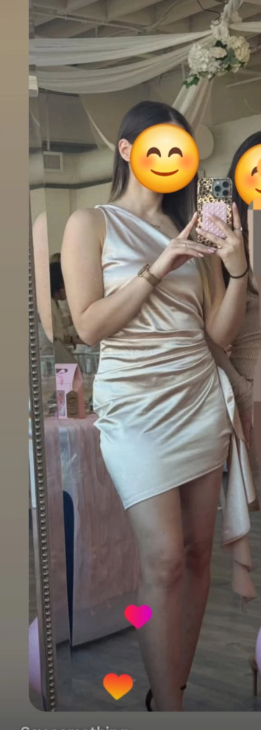 Champagne Satin One-Shoulder Ruched Mini Dress - photo 3