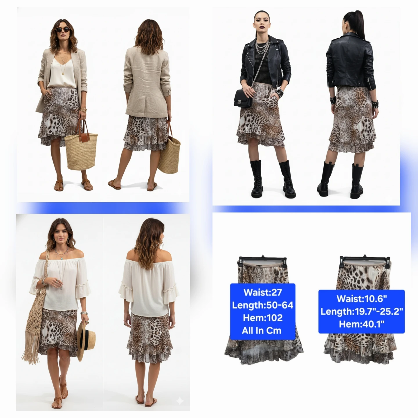 🏆 Komarov High-Low Crinkled Flare Skirt Size S
