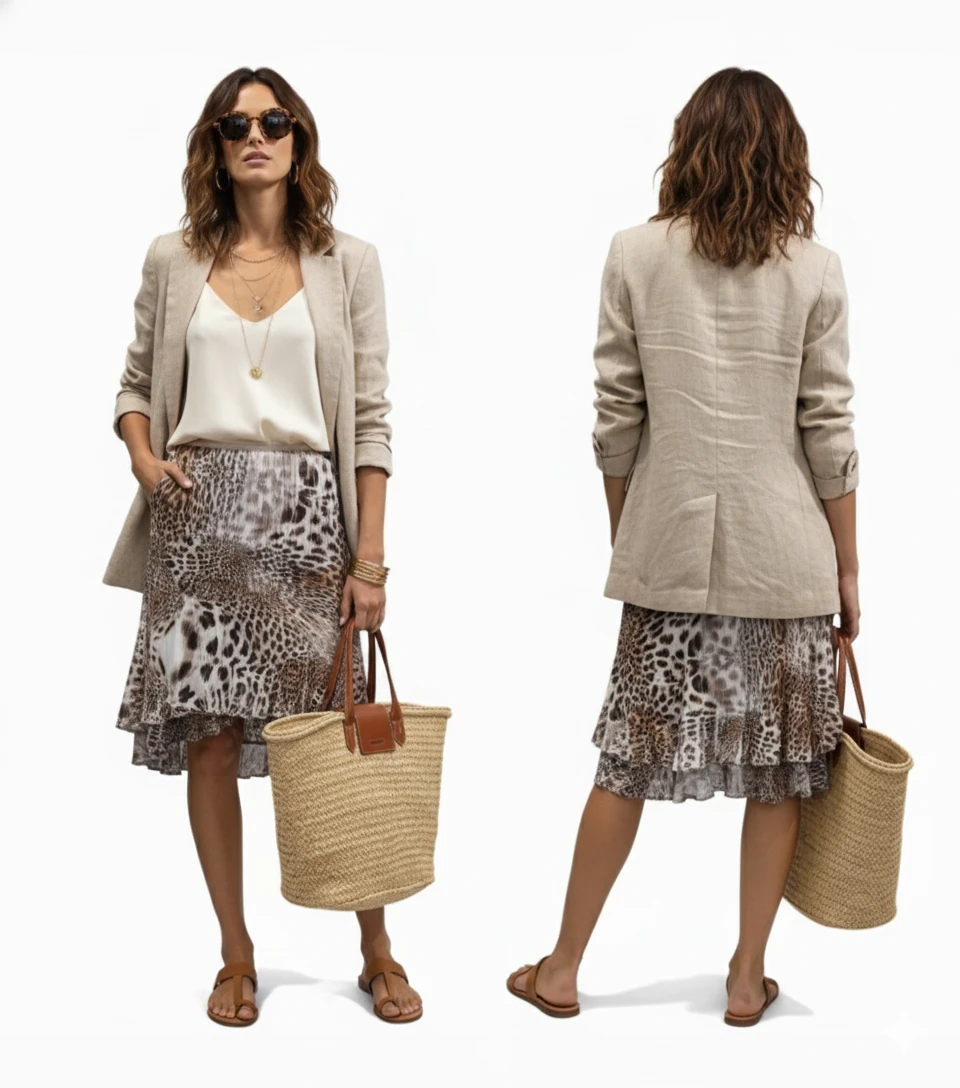 🏆 Komarov High-Low Crinkled Flare Skirt Size S - photo 4